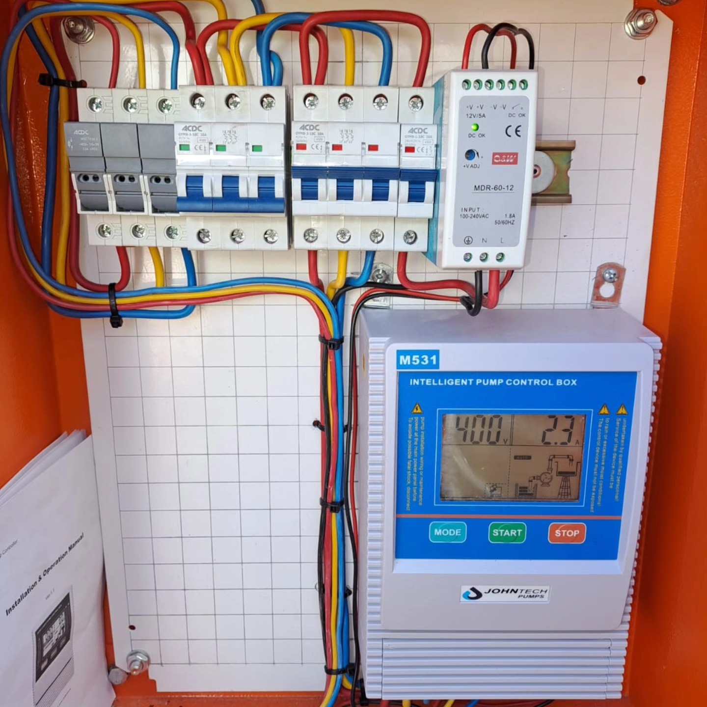 A recent installation completed featuring borehole pump, manhole cover to conceal borehole (see if you can spot this neat installation in pic one), multiple JoJo tanks, filtration system and booster pump. The second pic is showing off our electrical skills ππ