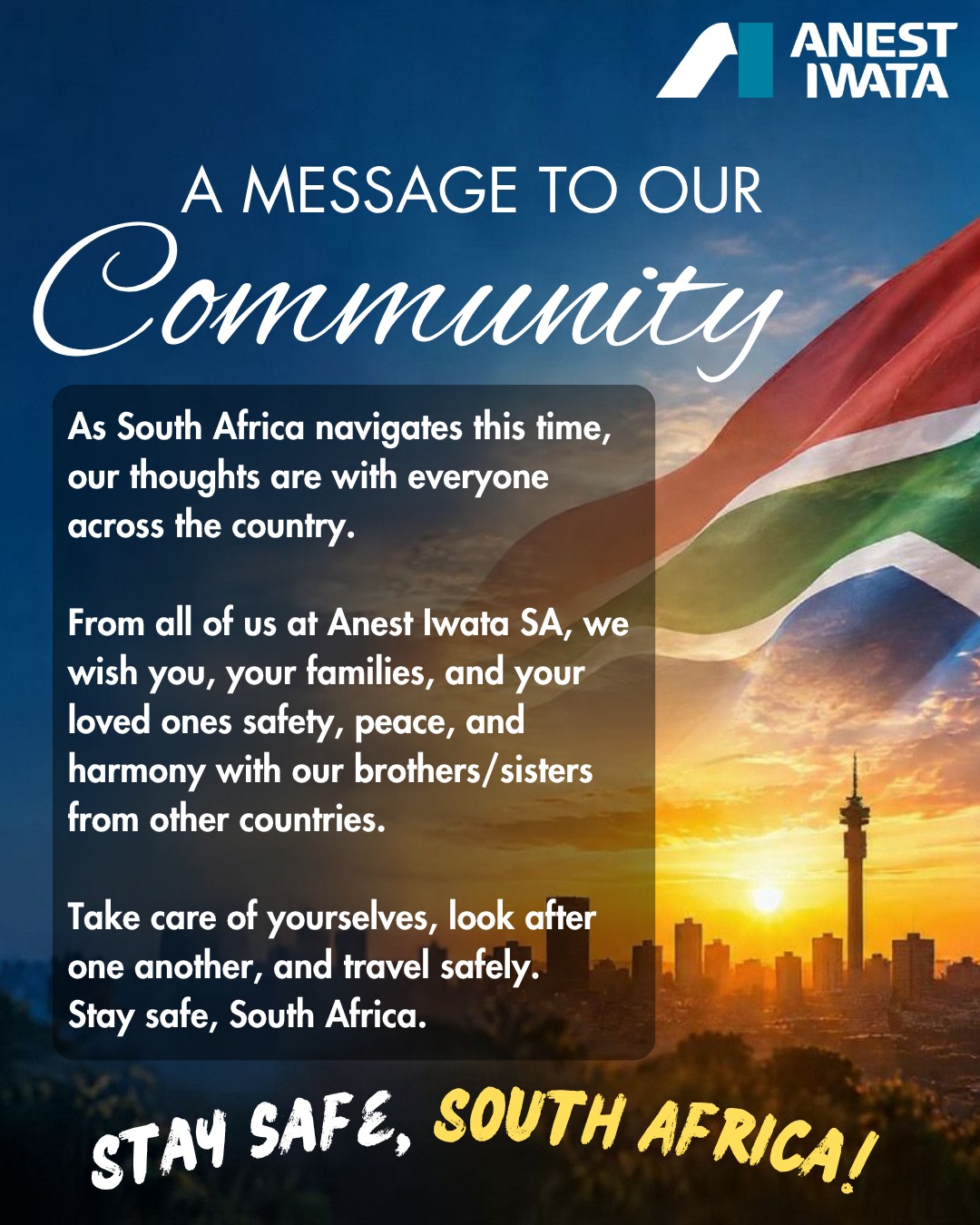 From Anest Iwata South Africa.