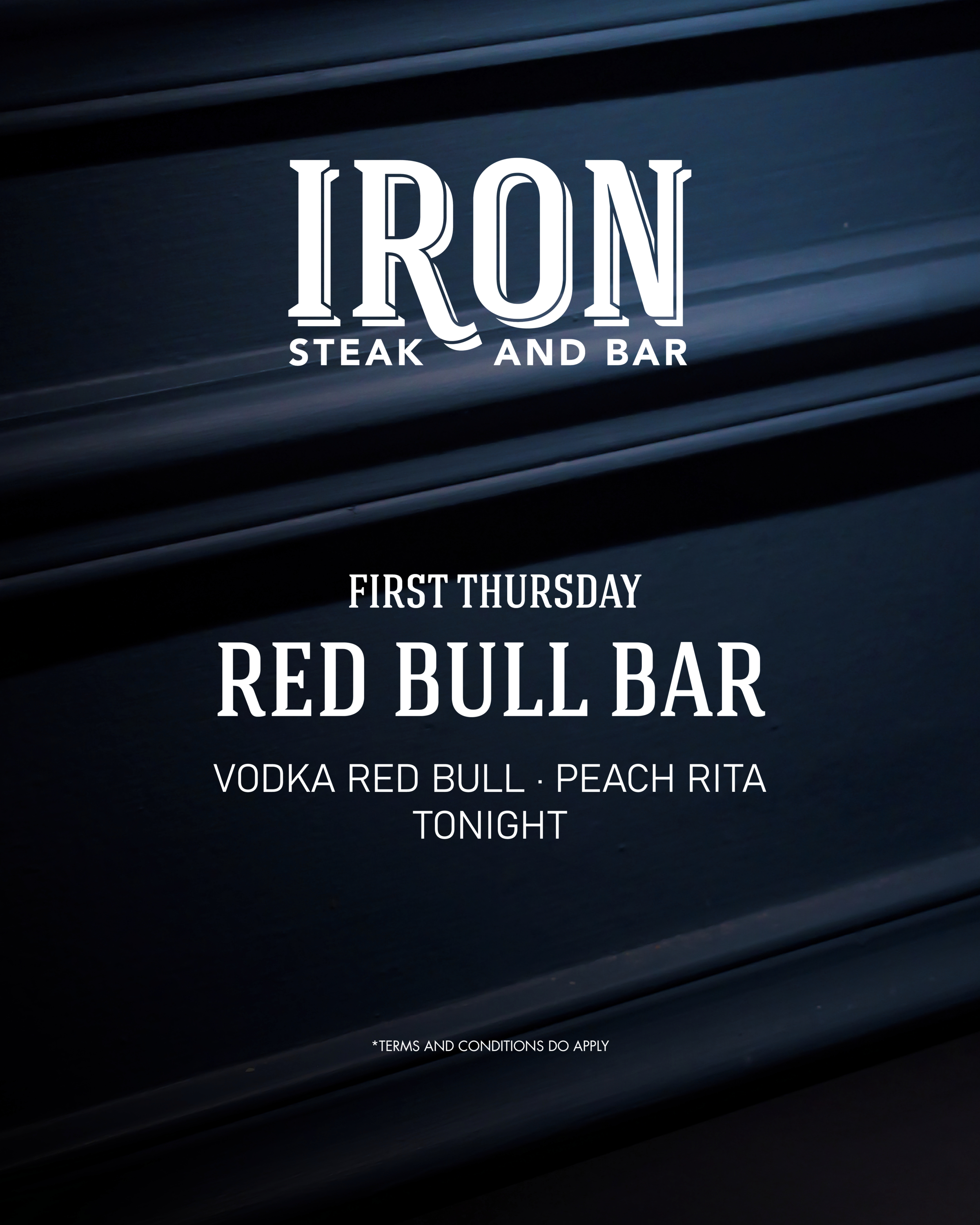 First Thursday just got louder.
The Red Bull bar is set up tonight. Order a vodka Red Bull for the long walk up Bree, or try the Peach Rita if you're after something softer that still has a bite.
Come for the art. Stay for the steak.
18+ | Enjoy responsibly.
#FirstThursdaysCPT #IronSteakSA #BreeStreet #CapeTownNights